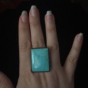 Turquoise ring with silver